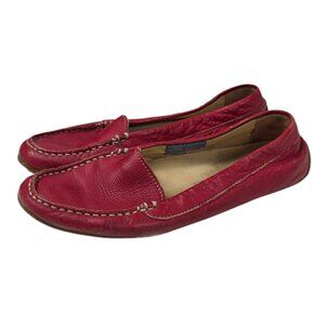 Rockport Washable Footwear, Leather Slip On Shoes, Comfort, Red, Size 10
